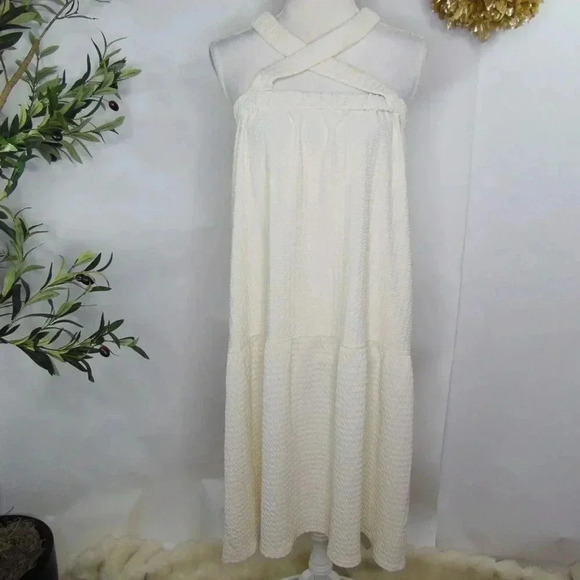 asos design womens cream textured dress sz 12 - Picture 1 of 7